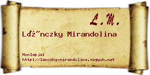 Lánczky Mirandolina névjegykártya